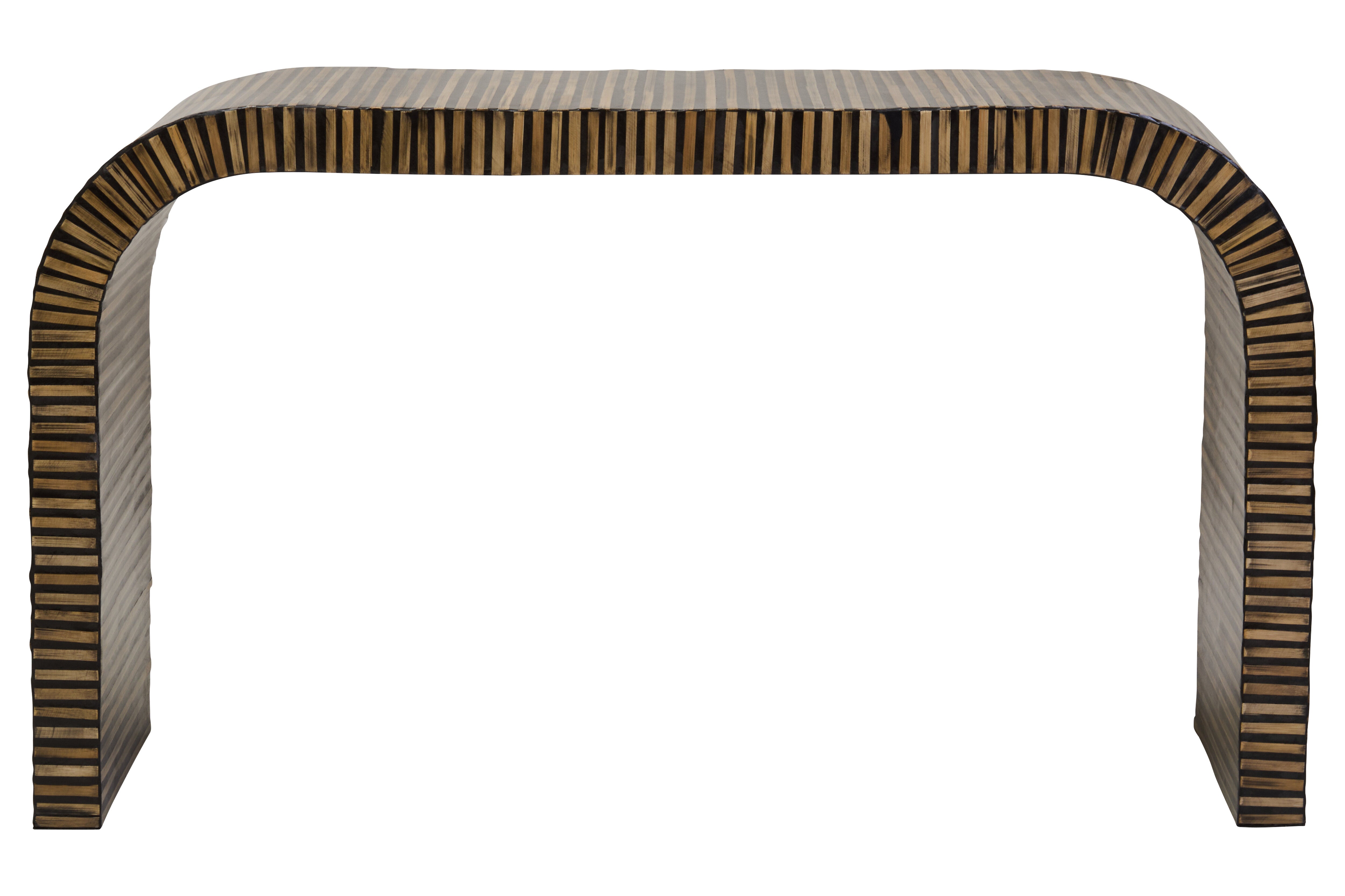 Antibes Bamboo Inlay Curved Console Table